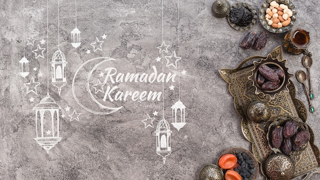 PSD copyspace mockup with ramadan concept