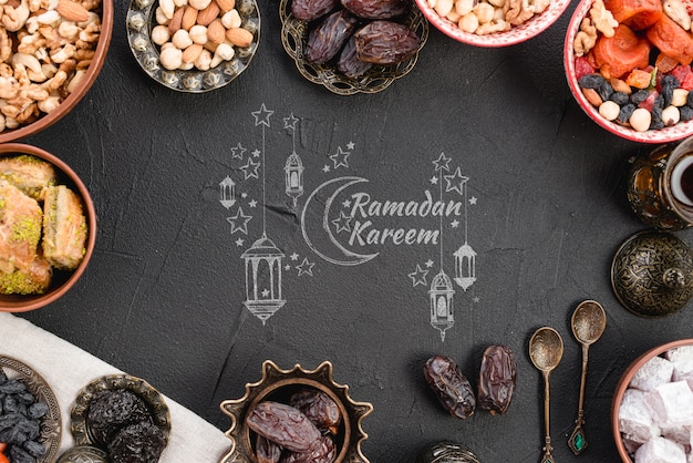 Copyspace mockup with ramadan concept