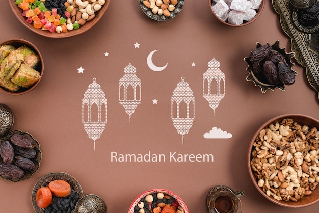 Copyspace mockup with ramadan concept