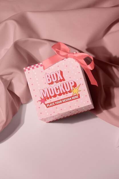 PSD coquette aesthetic packaging mockup