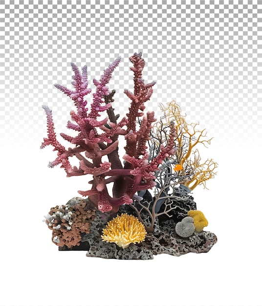 Coral Reef Section on Transparent Background