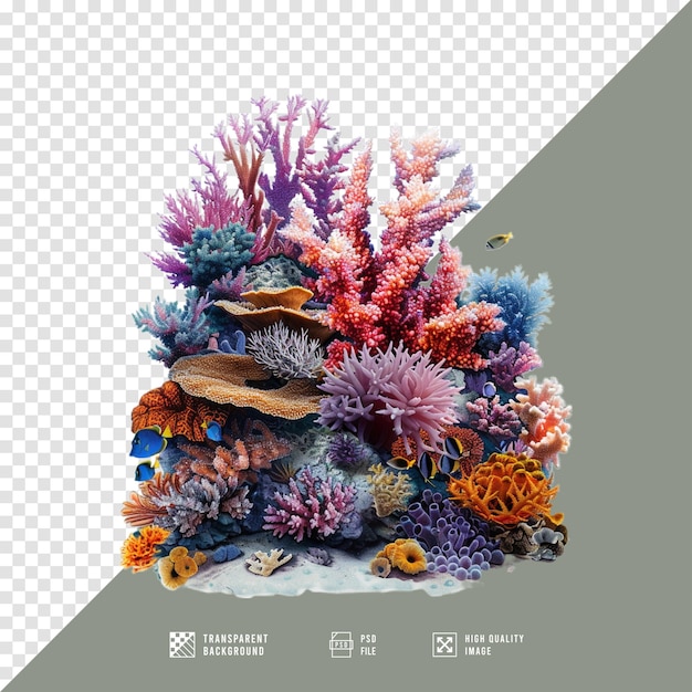 PSD coral reef without background hd quality