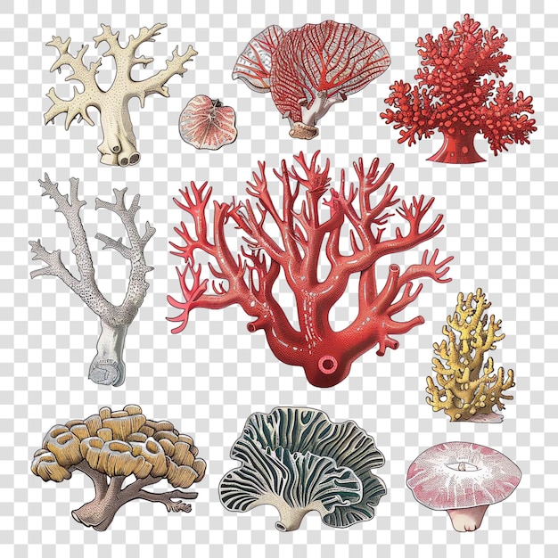 PSD coral transparent background vector element