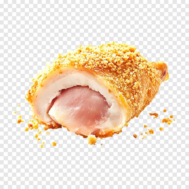 PSD cordon bleu in bread crumbs isolated on a transparent background