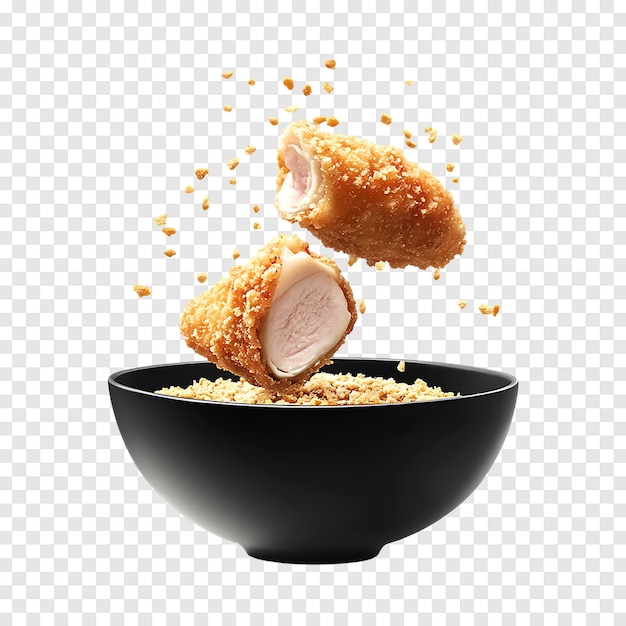 PSD cordon bleu in bread crumbs isolated on a transparent background