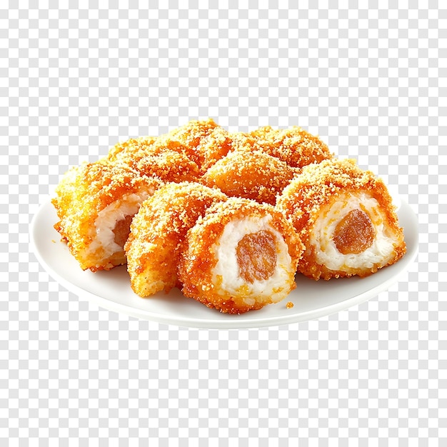 Cordon Bleu in bread crumbs isolated on a transparent background