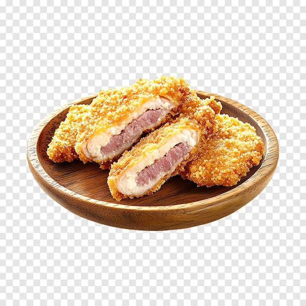 Cordon Bleu in bread crumbs isolated on a transparent background