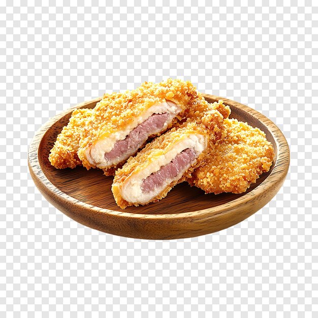 PSD cordon bleu in bread crumbs isolated on a transparent background