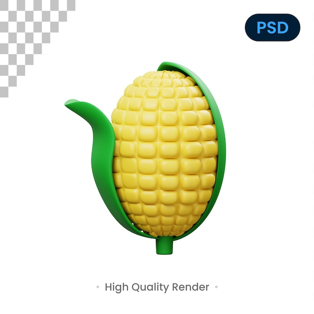 Corn 3D Icon Premium Psd