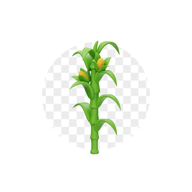 Corn Tree 3D Icon Premium Psd