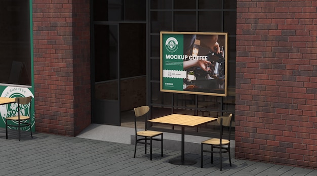 Corner business mock-up for coffee shops