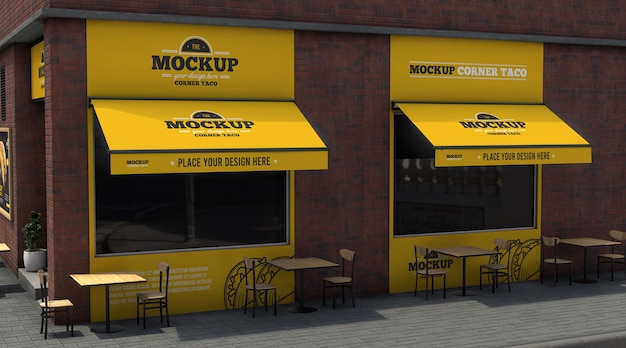 Corner business mock-up for tacos