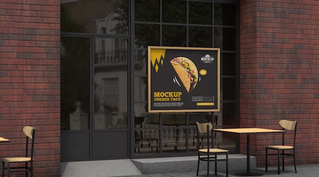 Corner business mock-up for tacos