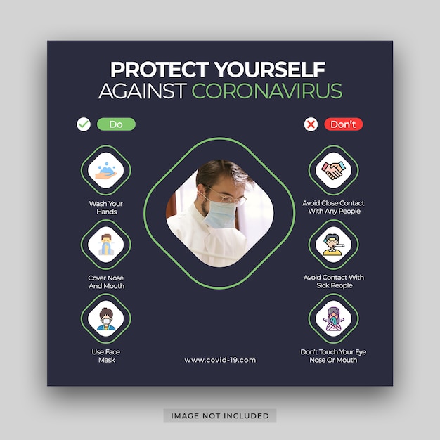 Corona virus covid-19 infographic elements the signs and symptoms banner template psd Premium Psd