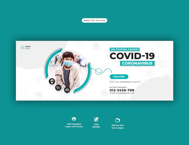 PSD coronavirus or covid-19 banner template