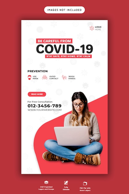 Coronavirus or covid-19 banner template