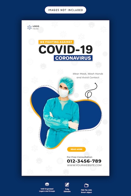 Coronavirus or covid-19 banner template