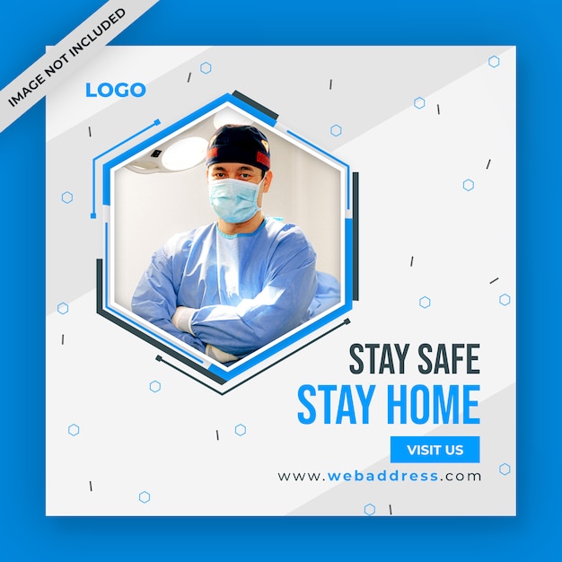 Coronavirus or covid-19 social media post or web banner design