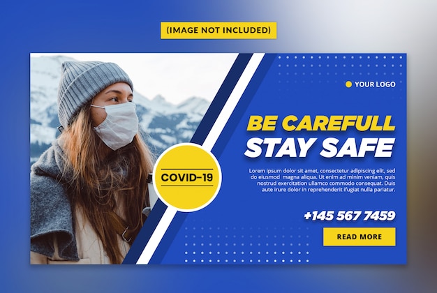 Coronavirus or covid-19 web banner template Premium Psd