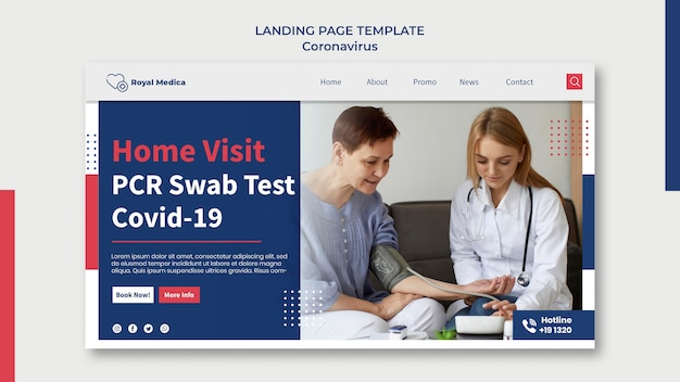 Coronavirus swab test landing page