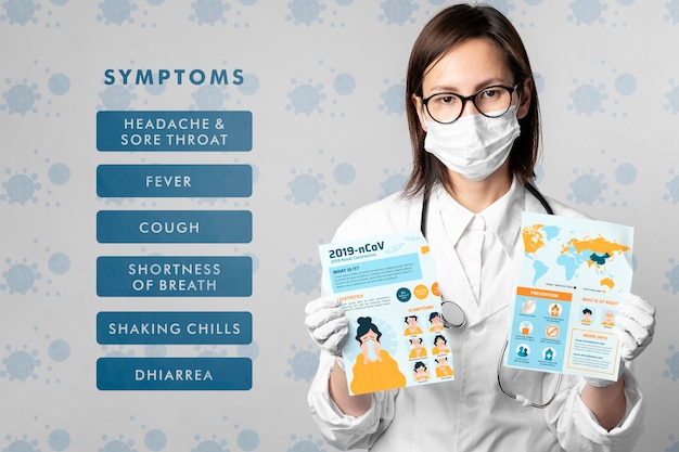 Coronavirus symptoms mock-up