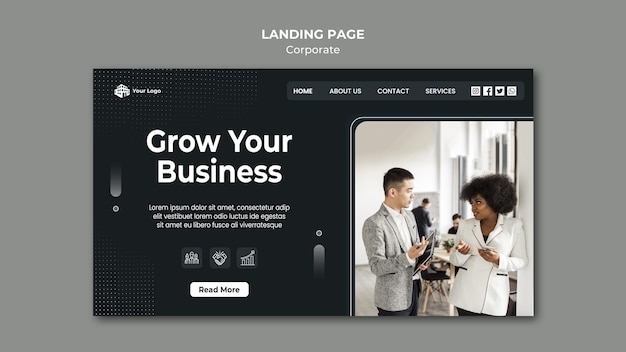 Corporate ad landing page template