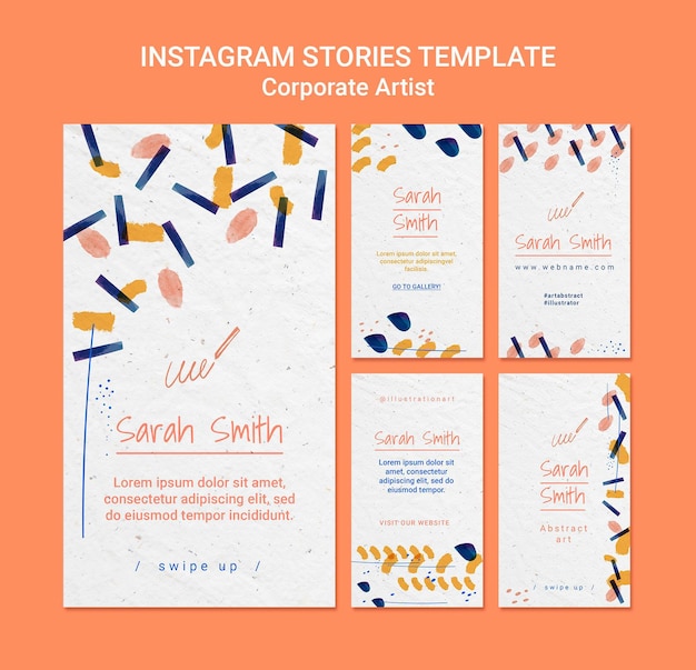 Corporate artist concept instagram stories template