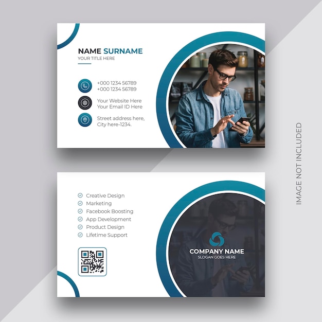 Corporate business card design email signature or personal facebook cover template