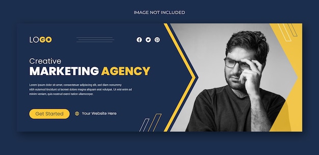 Corporate business digital marketing agency facebook cover and web banner design template