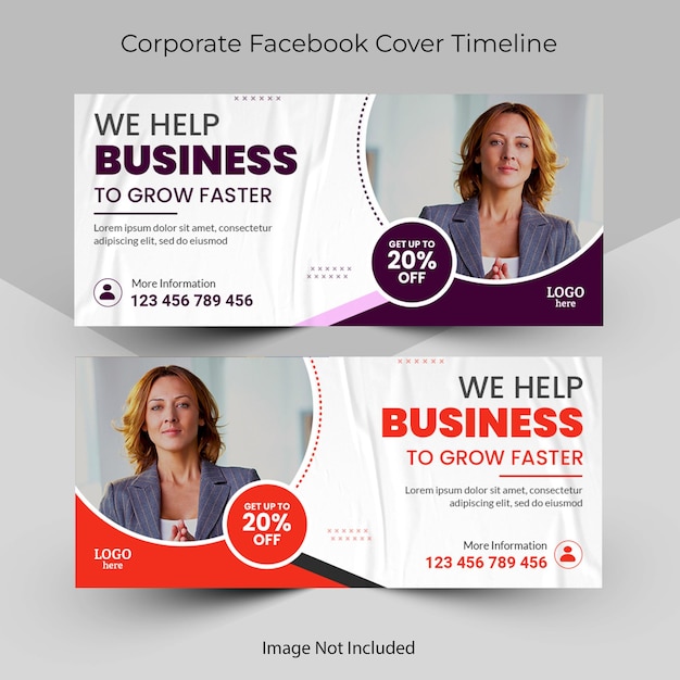 Corporate business digital marketing agency facebook cover and web banner design template