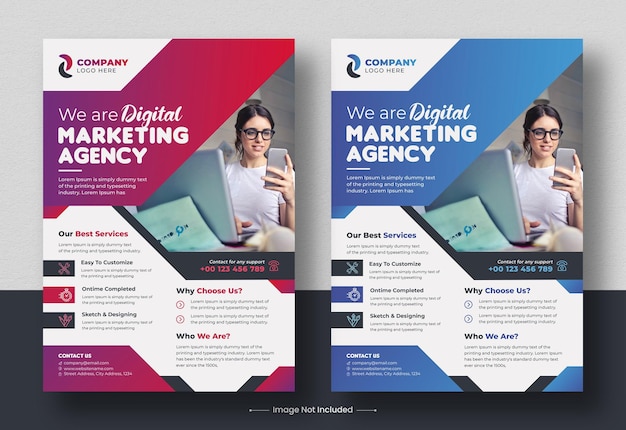 Corporate business digital marketing agency flyer design template