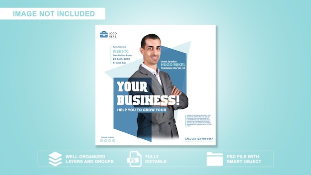 Corporate business and digital marketing Linkedin post template