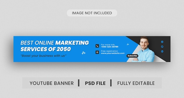 Corporate business and digital marketing youtube banner template