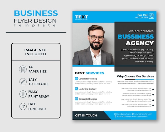 Corporate business flyer template concept for business agency