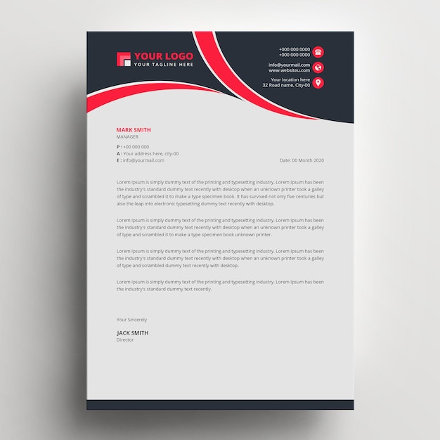 Corporate business letterhead design psd template