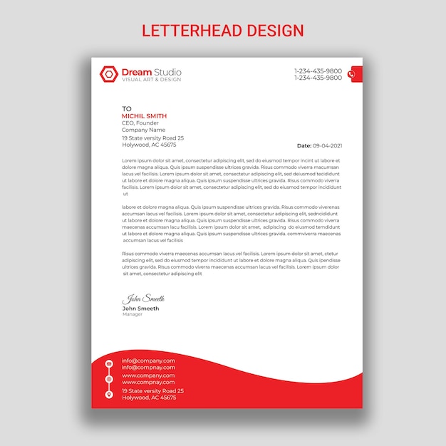 Corporate Business Letterhead Design Template Free PSD