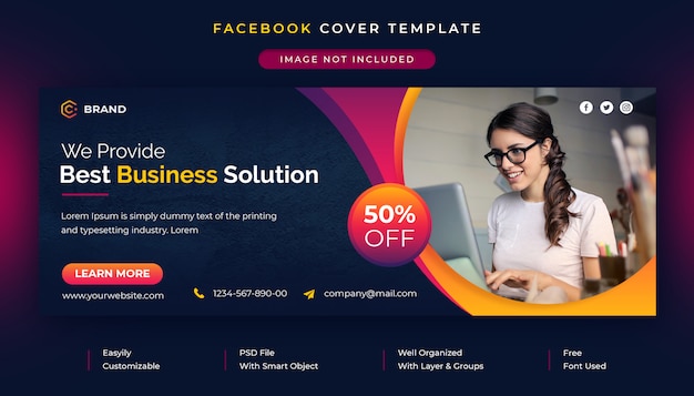 Corporate and business promotion facebook cover template