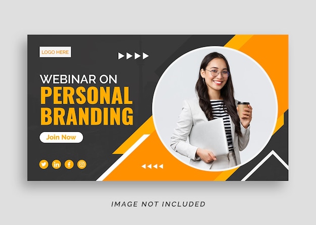 corporate business webinar for marketing youtube thumbnail or web banner template