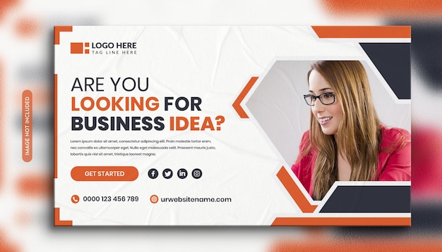 Corporate business youtube thumbnail and web banner template