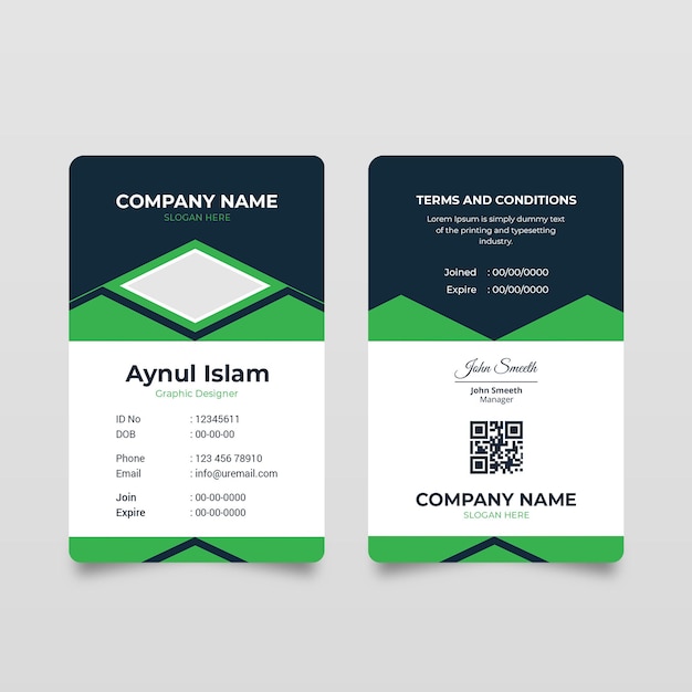 corporate company id card template design creative and unique