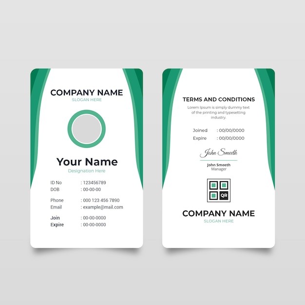 PSD corporate company office id card template design