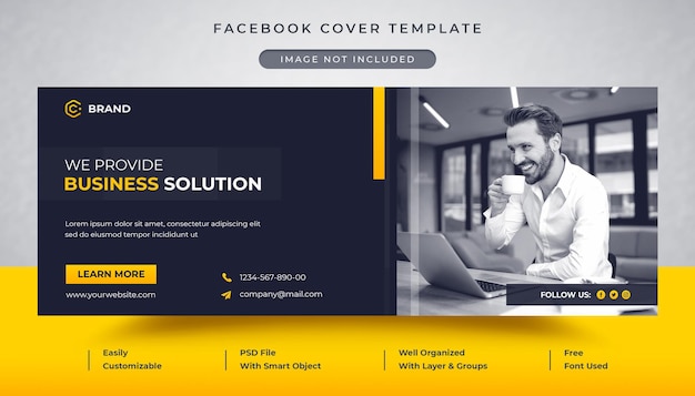 Corporate and creative business agency Facebook cover and web banner template