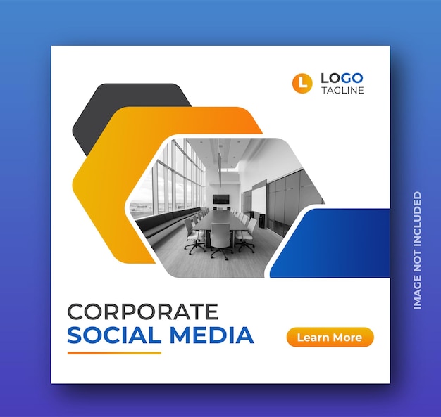 Corporate creative business theme social media post template square flyer