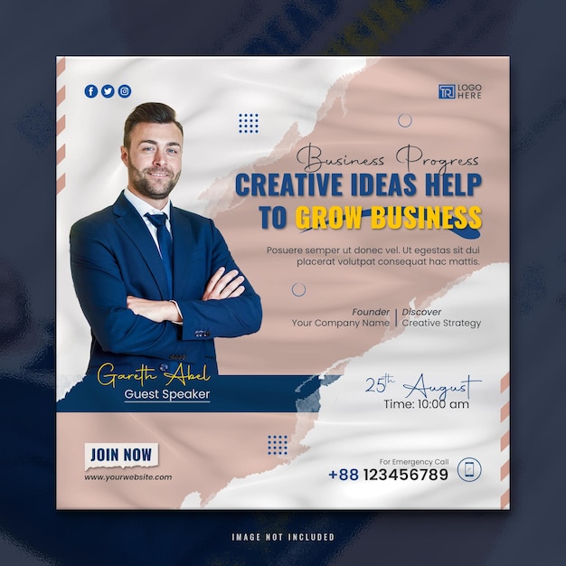 Corporate Digital Marketing Banner Post Promotion and Corporate Social Media Post Template