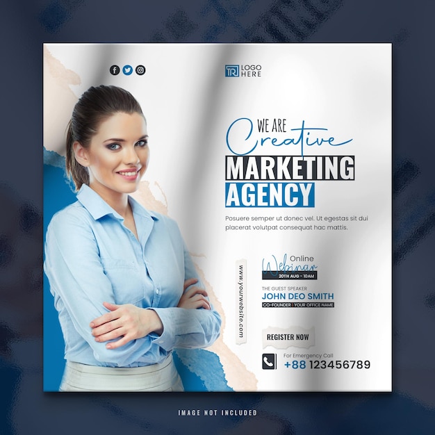 Corporate Digital Marketing Banner Post Promotion and Corporate Social Media Post Template