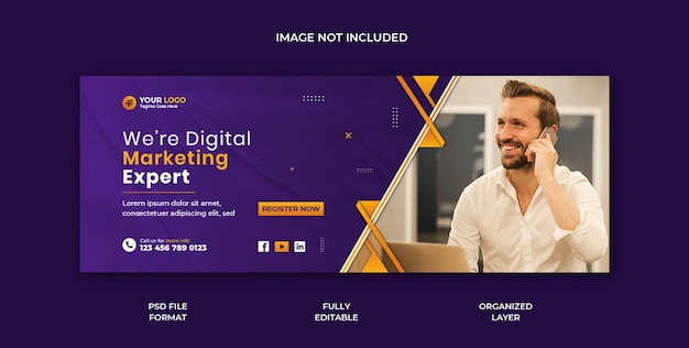 Corporate digital marketing expert social media facebook cover post and web banner template design