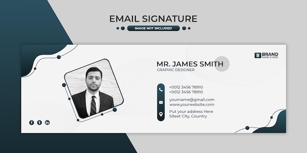 corporate email signature template design or email footer and personal social media cover