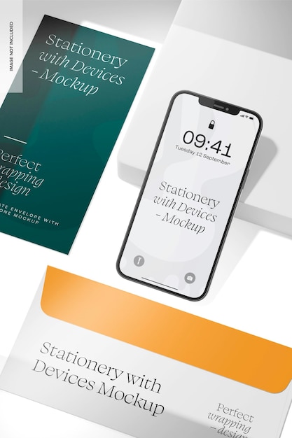 Corporate Envelope with Smartphone Mockup, Close Up