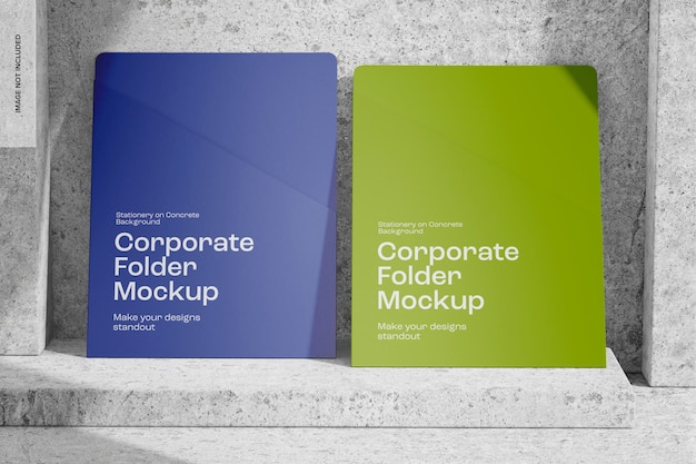 Corporate Folders Mockup, Front View