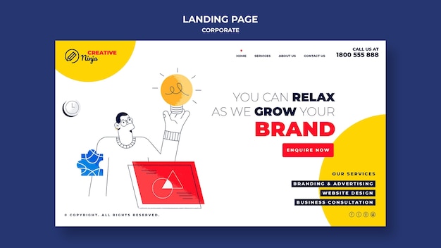 PSD corporate landing page template